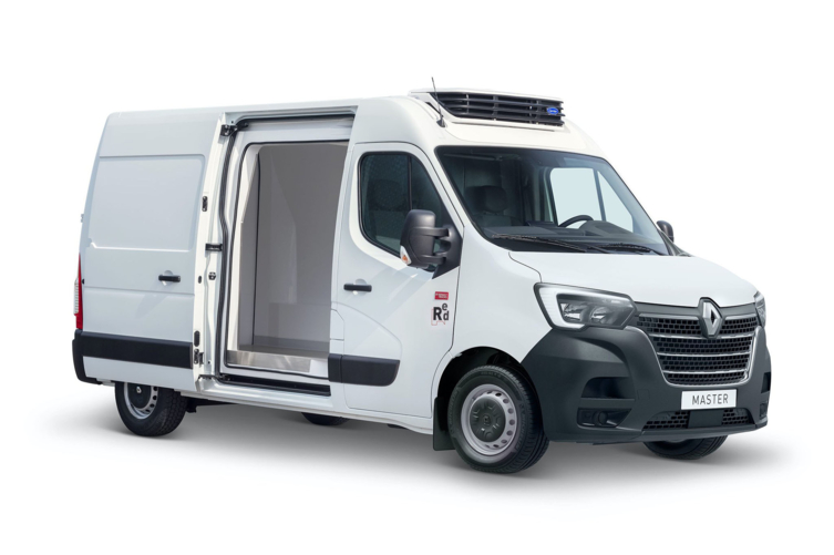 Renault Master gekoelde bestelwagen met de deur open Renault Master gekoelde bestelwagen met de deur open