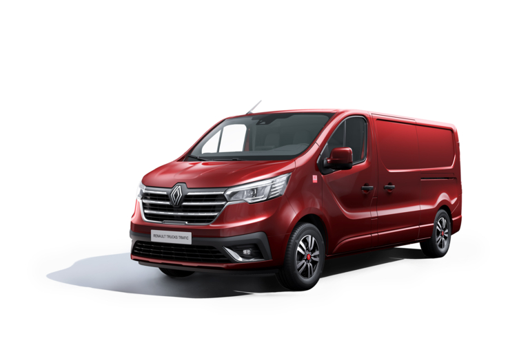 Bluekens-Truck-en-Bus-Renault-Trafic-gesloten-bestel-van-l2h1-rood-kunststof-driekwart Bluekens-Truck-en-Bus-Renault-Trafic-gesloten-bestel-van-l2h1-rood-kunststof-driekwart
